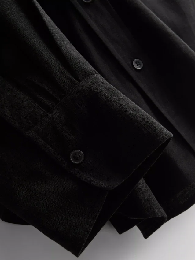 Camisas clásicas de mezcla de algodón con botones
