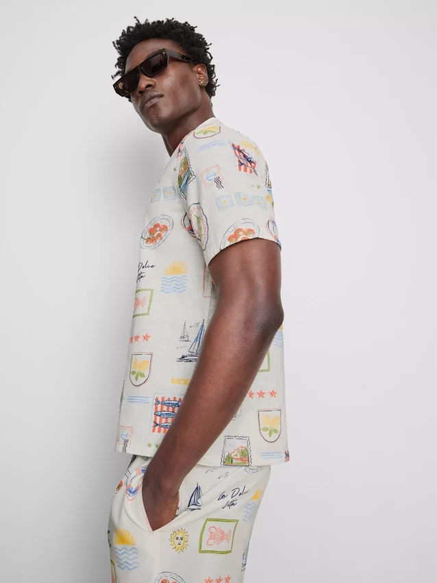 Camisas con cuello rever «Postcard»