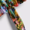 Camisas cortas con estampado tropical y lazo
