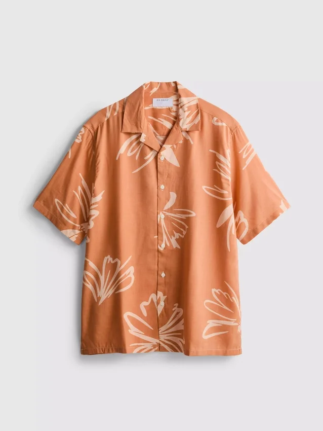 Camisas de estilo vacacional con estampado floral abstracto