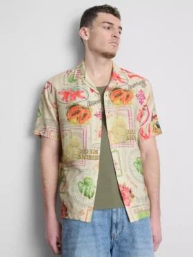 Camisas de manga corta con botones «Tropical Postcard»