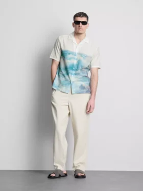 Camisas de manga corta con botones y estampado panorámico