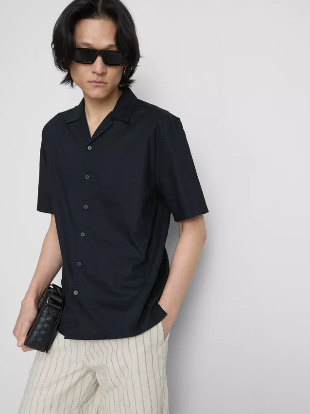 Camisas de manga corta de mezcla de lino