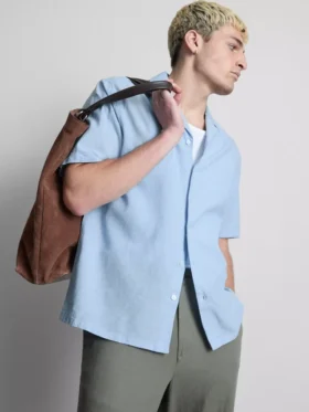 Camisas de manga corta de mezcla de lino