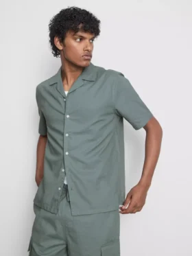 Camisas de manga corta de mezcla de lino