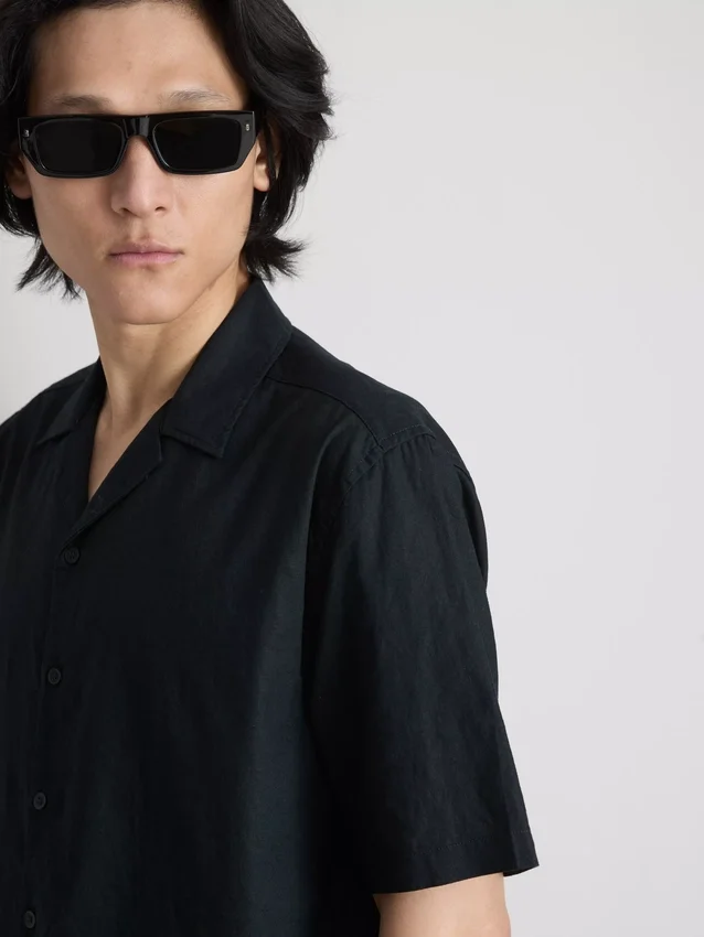 Camisas de manga corta de mezcla de lino