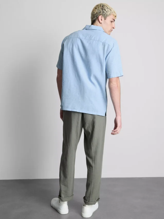 Camisas de manga corta de mezcla de lino
