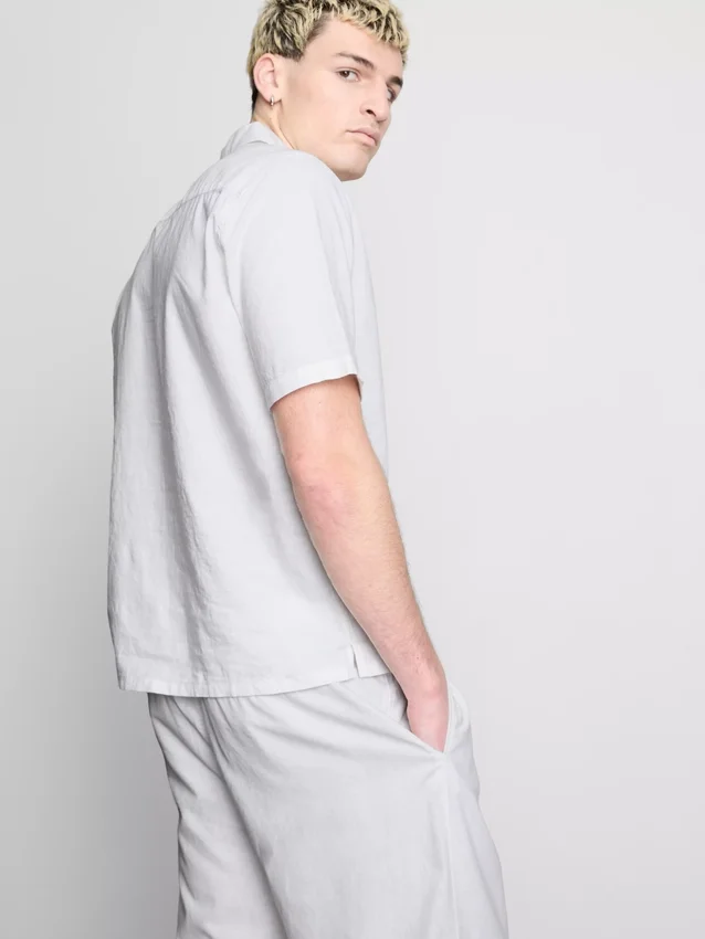 Camisas de manga corta de mezcla de lino