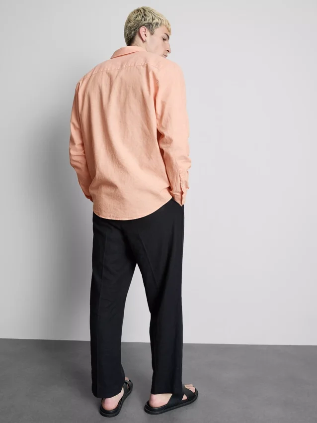 Camisas de manga larga de mezcla de lino