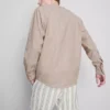Camisas de mezcla de lino con cuello de abuelo