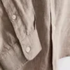 Camisas de mezcla de lino con cuello de abuelo