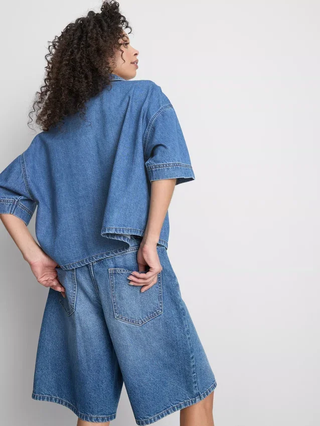 Camisas de mezclilla de manga corta