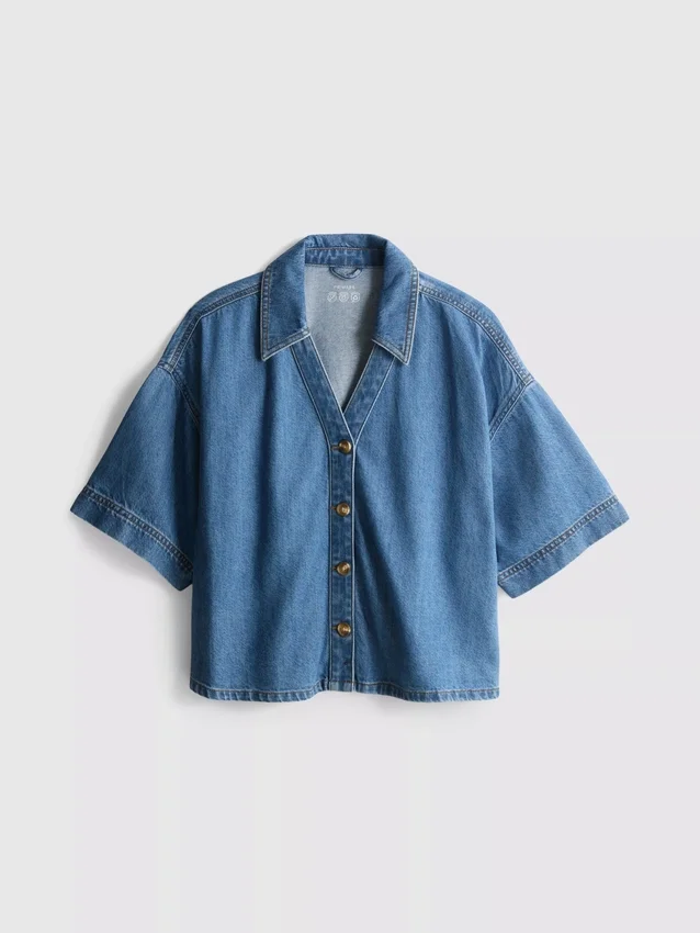 Camisas de mezclilla de manga corta