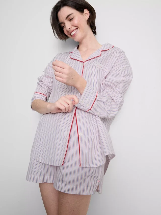Camisas de pijama de algodón «Desayuno en la cama»
