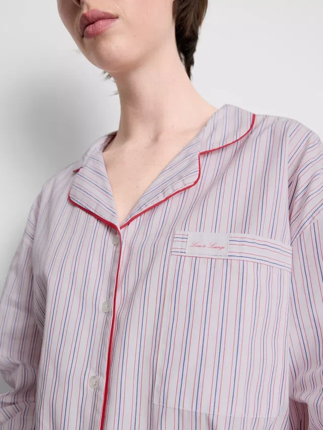Camisas de pijama de algodón «Desayuno en la cama»