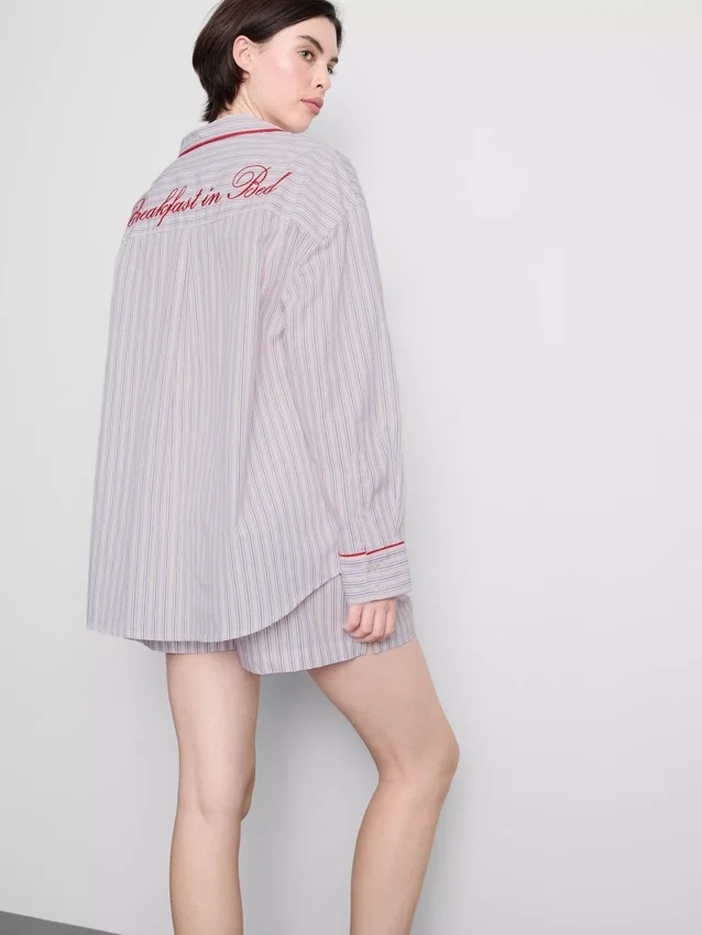 Camisas de pijama de algodón «Desayuno en la cama»