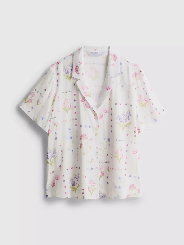 Camisas de pijama de pantalón corto con estampado floral