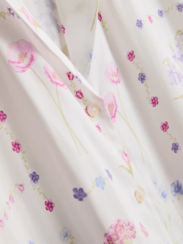 Camisas de pijama de pantalón corto con estampado floral