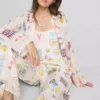 Camisas de playa de algodón estampadas con botones