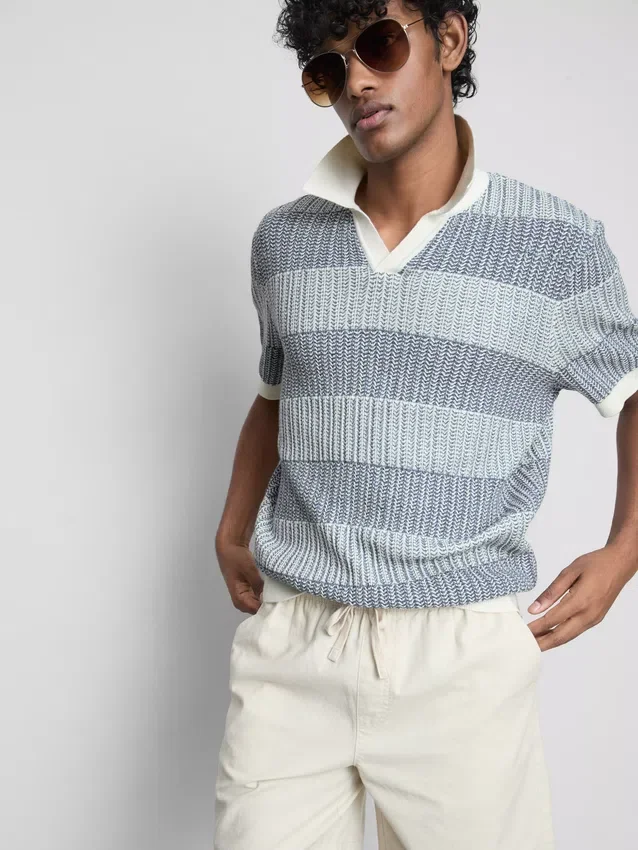 Camisas de punto con rayas texturizadas