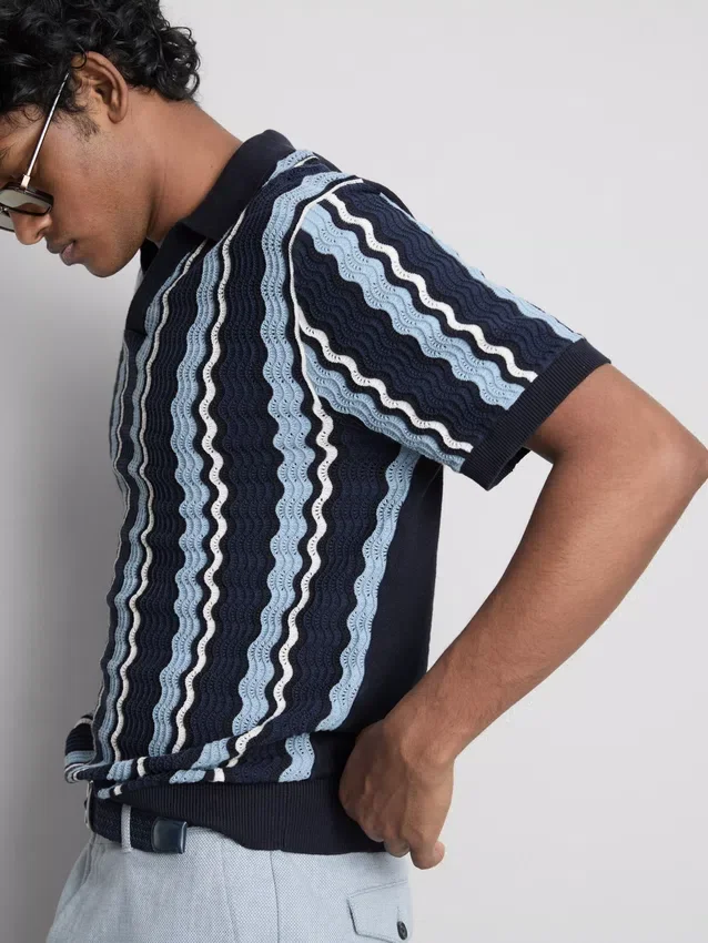 Camisas de punto con rayas texturizadas