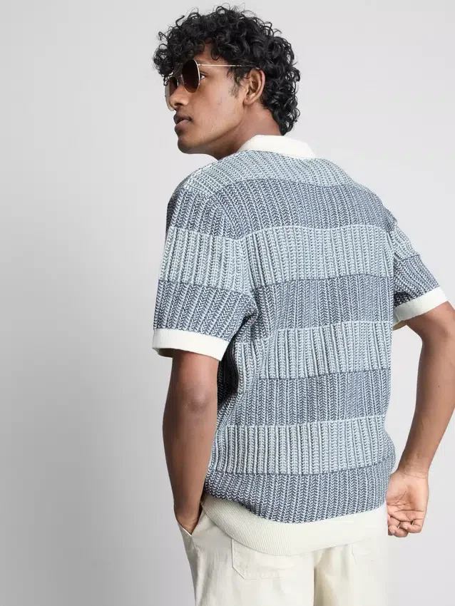 Camisas de punto con rayas texturizadas