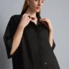 Camisas holgadas de satén texturizado