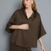 Camisas holgadas de satén texturizado