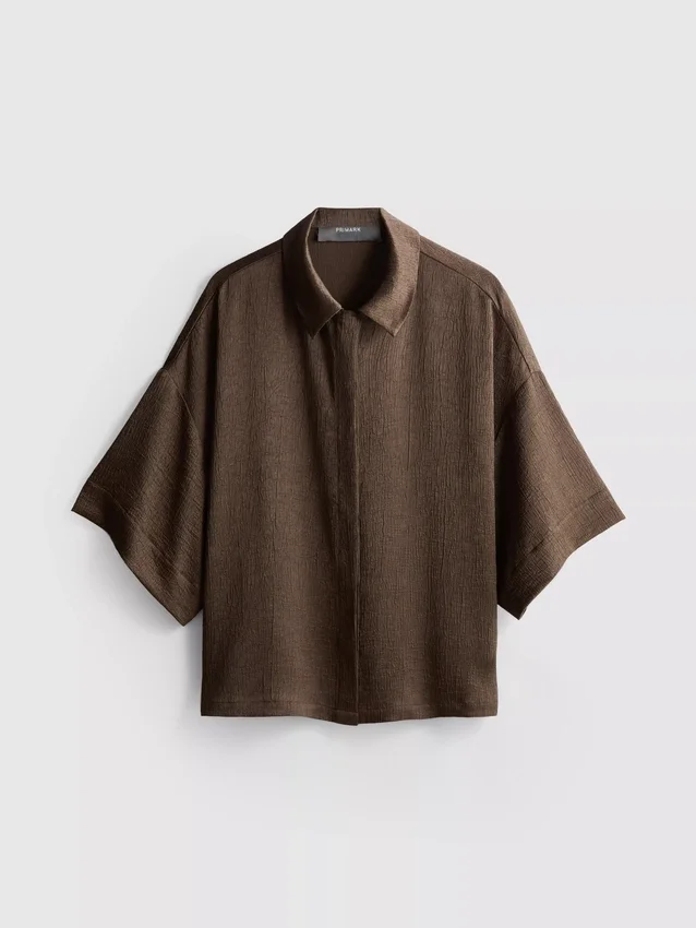 Camisas holgadas de satén texturizado