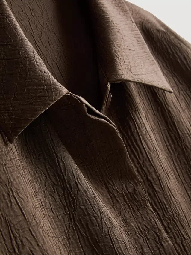 Camisas holgadas de satén texturizado