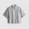 Camisas Oxford cortas de corte cuadrado y manga corta
