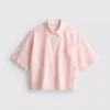 Camisas Oxford cortas de corte cuadrado y manga corta