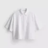 Camisas Oxford cortas de corte cuadrado y manga corta