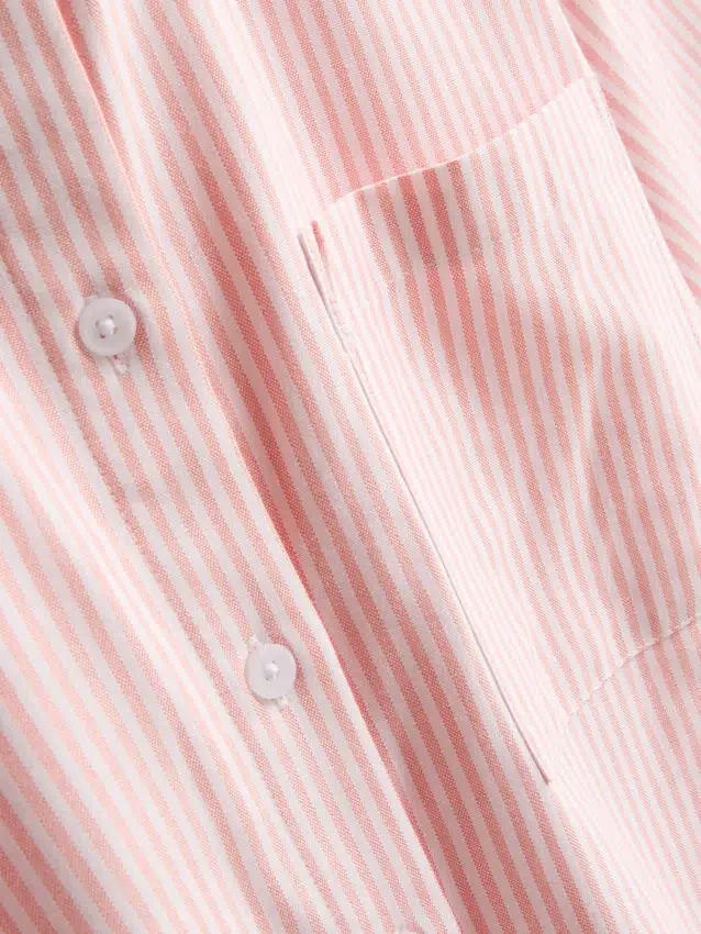 Camisas Oxford cortas de corte cuadrado y manga corta