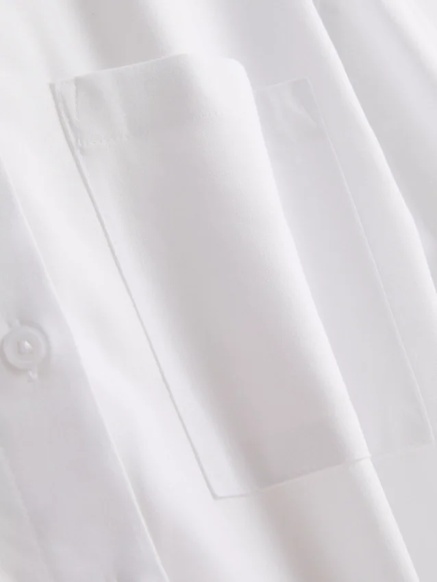 Camisas Oxford cortas de corte cuadrado y manga corta