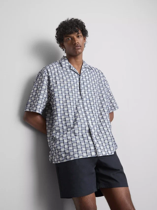 Camisas texturizadas con cuello revere