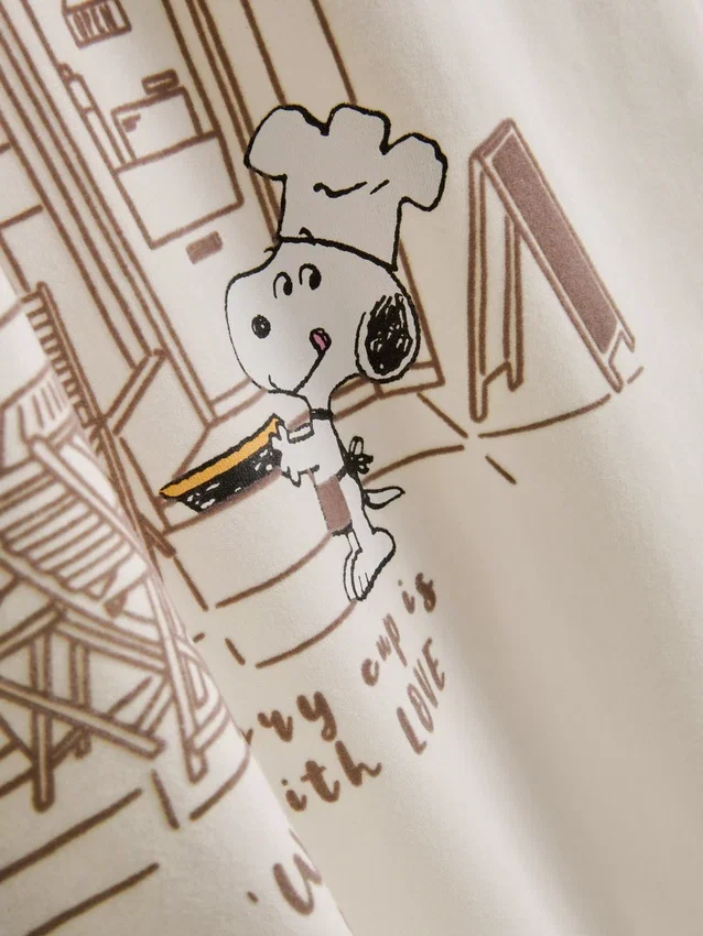 Camiseña de algodón «Peanuts Snoopy Café»