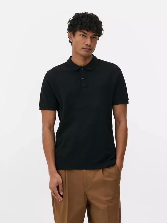 Camiseña de algodón piqué estilo polo