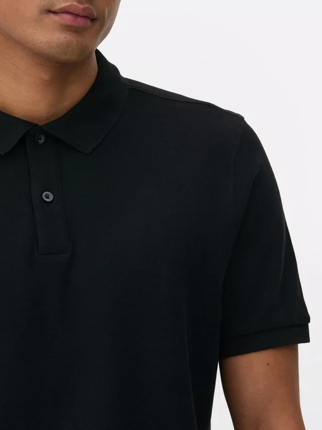 Camiseña de algodón piqué estilo polo