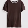 Camiseña de cuello redondo de doble capa