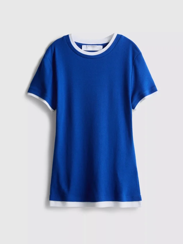 Camiseña de cuello redondo de doble capa