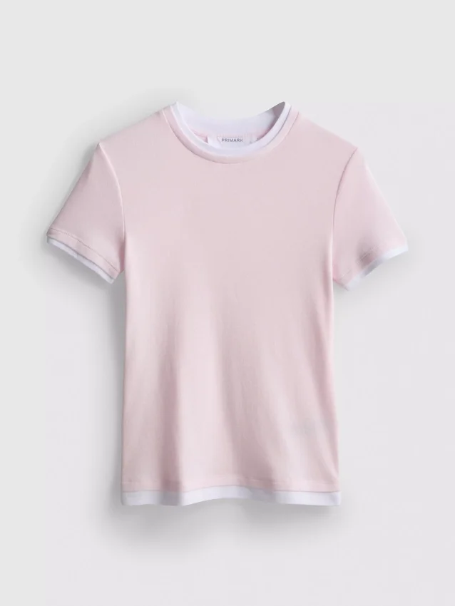 Camiseña de cuello redondo de doble capa