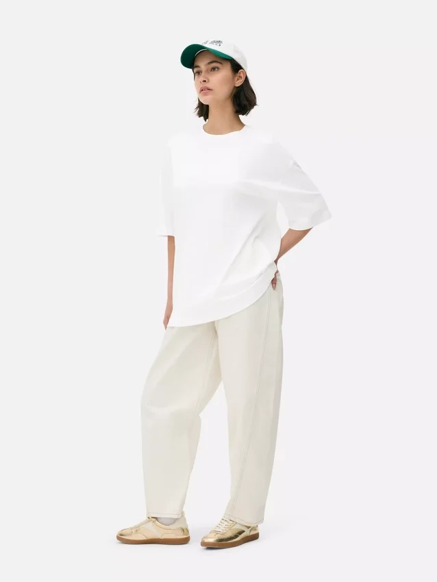 Camiseta básica de jersey de corte oversize