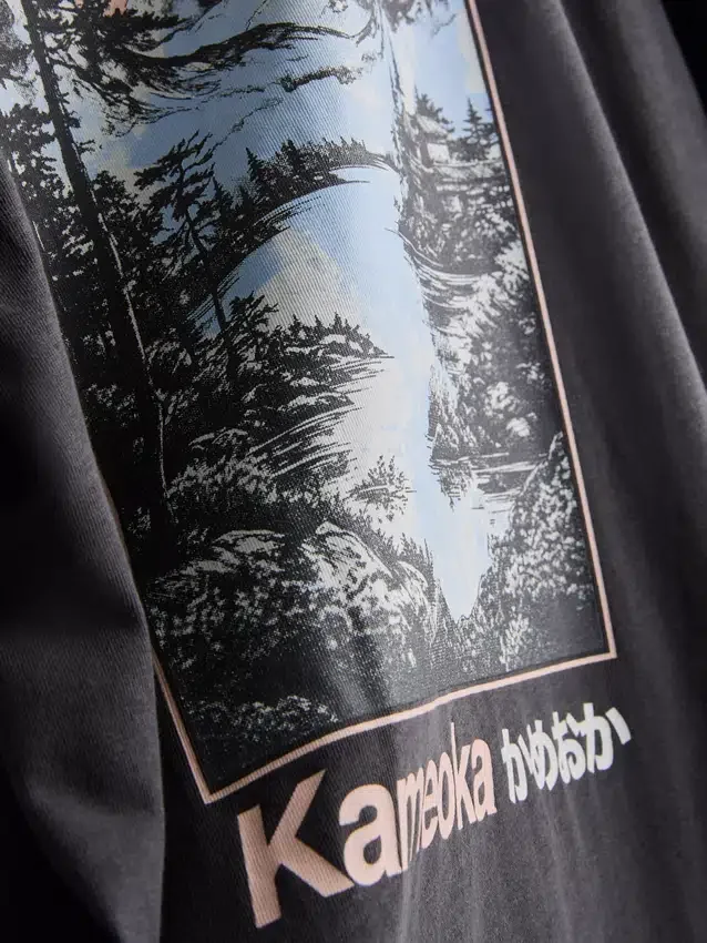 Camiseta con diseño gráfico de Kameoka