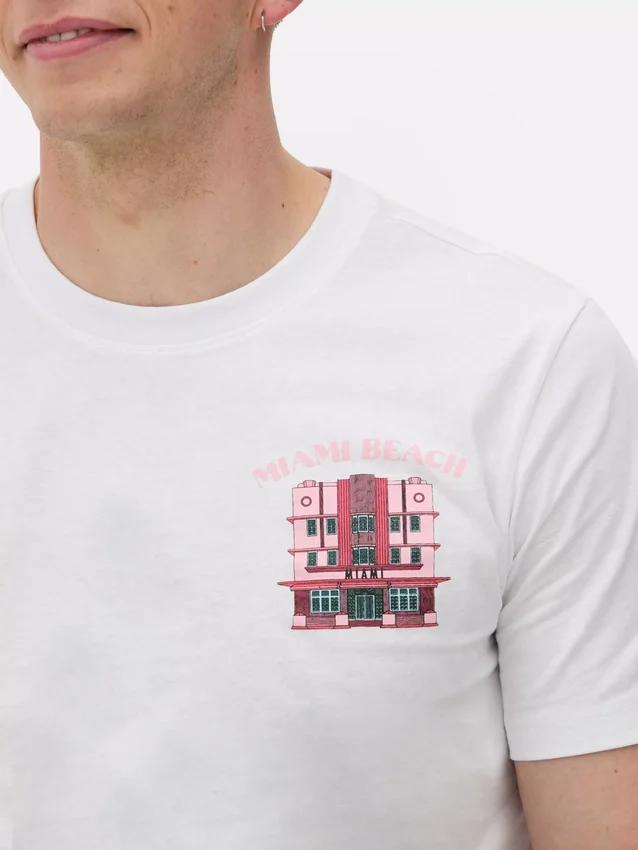 Camiseta con ilustraciones de casas en Miami Beach