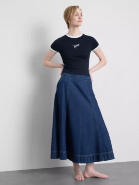 Camiseta corta de algodón con estampado