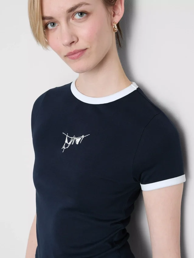 Camiseta corta de algodón con estampado