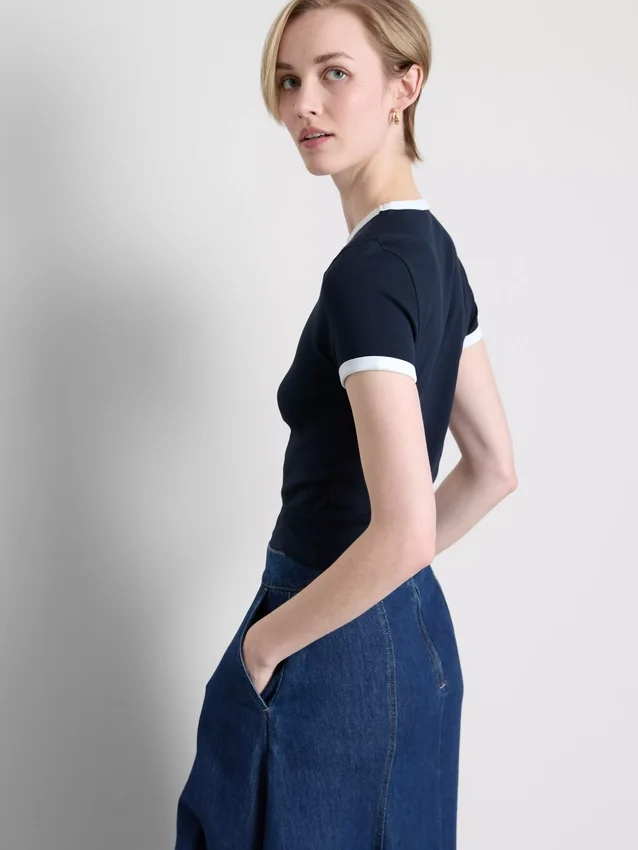 Camiseta corta de algodón con estampado