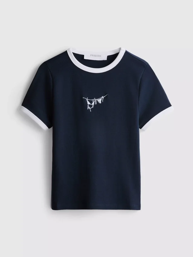 Camiseta corta de algodón con estampado