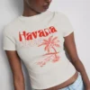 Camiseta corta «Havana» con estampado gráfico, con alto contenido de algodón